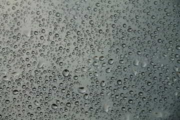 Rain drops on window , rainy day