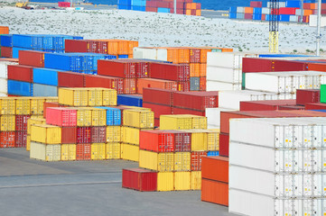 Cargo container in port