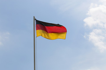 National flag of Germany on a flagpole
