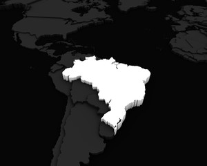 brazil map 3D illustration