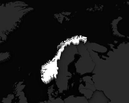 Norway Map 3D Illustration