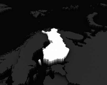 finland map 3D illustration