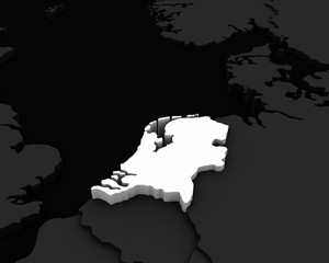 netherland map 3D illustration