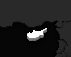 cyprus map 3D illustration