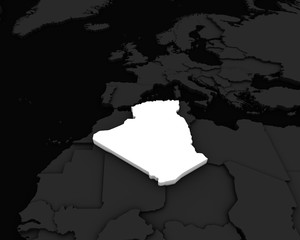 algeria map 3D illustration