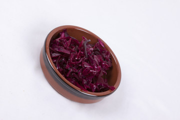 pot of red coleslaw