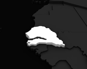 senegal map 3D illustration
