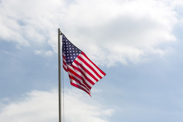 Flag of United States on a flagpole