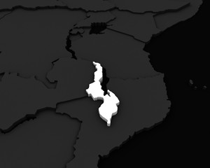 malawi map 3D illustration
