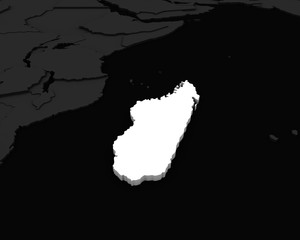 madagascar map 3D illustration