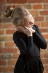 young girl dancer stretching
