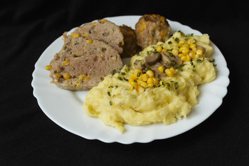 stuffed with pork meat loaf mashed potatoes view