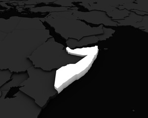 somalia map 3D illustration