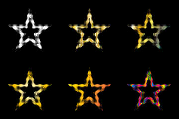Star set, stars of different colors