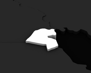 kuwait map 3D illustration