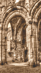 Fototapeta na wymiar Ruins of Netley Abbey E Cistercian monastery HDR Sepia Tone