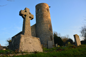 An old cross in an English church yard. 
