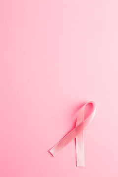 Pink breast cancer ribbon.