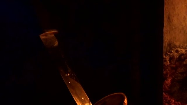 Knife brandy and flame