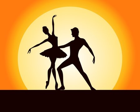 Ballet dancers on stage