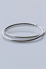 silver earrings circular ring