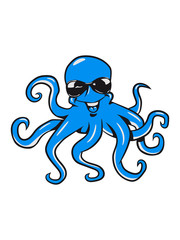 Squid oktopus funny comic sunglasses