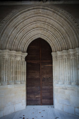 Fototapeta na wymiar Church door in France with gothic Architecture
