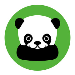 Panda face  vector illustration style Flat
