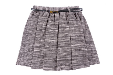 Knitted checkered skirt isolated on white background