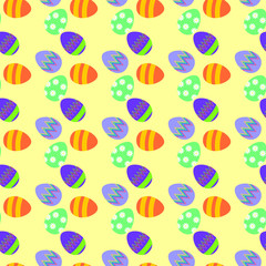 Seamless easter eggs background, multicolored