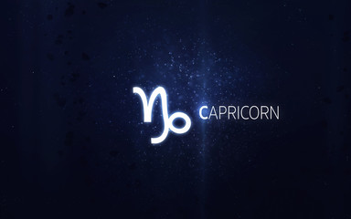 Zodiac sign - Capricorn. Elements of this image furnished by NASA
