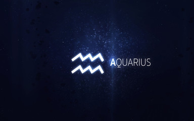 Zodiac sign - Aquarius. Elements of this image furnished by NASA