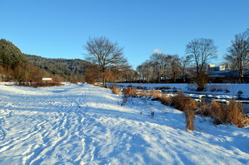 Dreisam in Freiburg im Winter