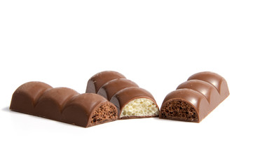 chocolate candies isolated on white background