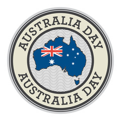 Stamp or tag with text Australia Day