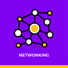 Linear networking icon. Pictogram in outline style. Vector modern flat design element for mobile application and web design.