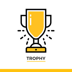 Linear award icon. Pictogram in outline style. Vector modern flat design element for mobile application and web design.