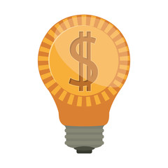 ligth bulb with dollar symbol vector illustration