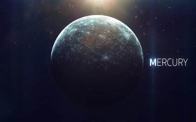 Plakat Mercury - High resolution beautiful art presents planet of the solar system. This image elements furnished by NASA