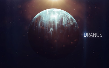 Plakat Uranus - High resolution beautiful art presents planet of the solar system. This image elements furnished by NASA