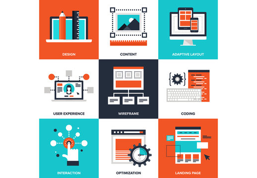 9 Four-Color Square UI Design Icons