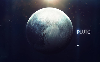 Fototapeta na wymiar Pluto - High resolution beautiful art presents planet of the solar system. This image elements furnished by NASA