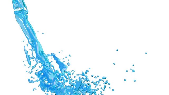 blue paint forming a circle on clear white background. alpha matte, full hd, CG, 3d render Element of Motion graphics 4.
