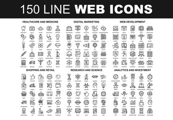 150 Line Art Web Icons 2