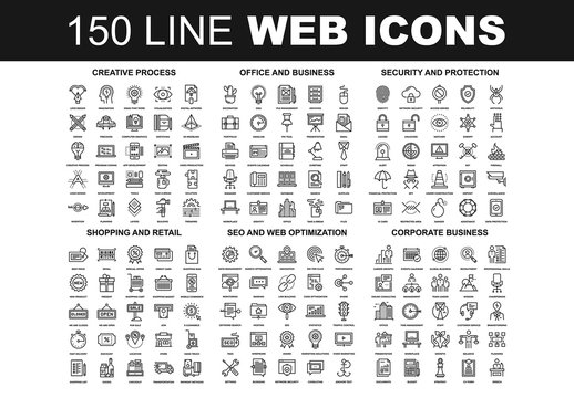 150 Line Art Web Icons 1