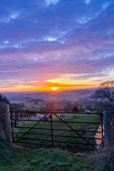 Sunset in the Quanttock Hills