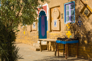 Typical Berber architectural elements in Merzouga
