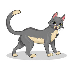 cute cartoon vector colorful cat at the white background
