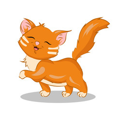 cute cartoon vector colorful cat at the white background