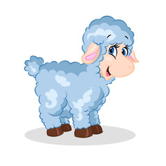 cute cartoon vector sheep lamb at the white background
